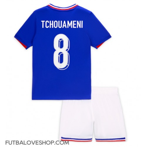 Dres Francúzsko Aurelien Tchouameni #8 Domáci pre deti ME 2024 Krátky Rukáv (+ trenírky)
